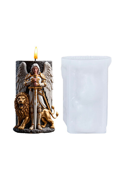 Choice قطعة واحدة 【ملاك حارس】 قالب شموع سيليكون بتفاصيل أجنحة ملاك وسيف طويل ...