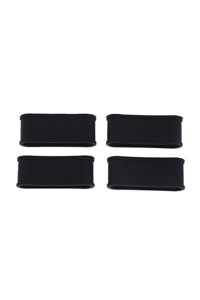 Choice حلقات تثبيت مقبض مضرب التنس المصنوعة من السيليكون الأسود، 4 قطع، مزودة...