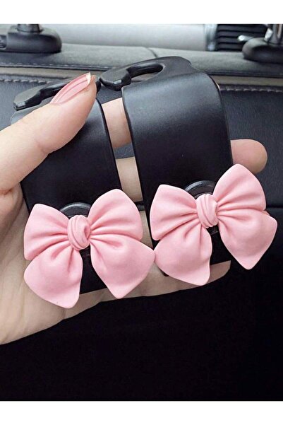 Choice1 قطعتان ورديتان، خطاف خلفي للسيارة على شكل فيونكة، خطاف داخلي مبتكر لل...