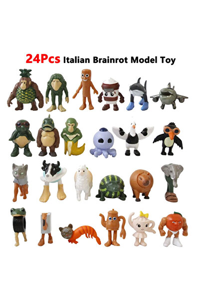 Choice A1-24pcs 8/24 قطعة الإيطالية Brainrot أنيمي عمل الشكل مجموعة تونغ تونغ...