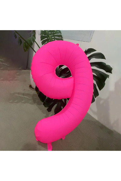 Choice بالون رقم 9 مقاس 40 بوصة، بالون وردي فسفوري مقاس 40 بوصة، أرقام من 0 إ...