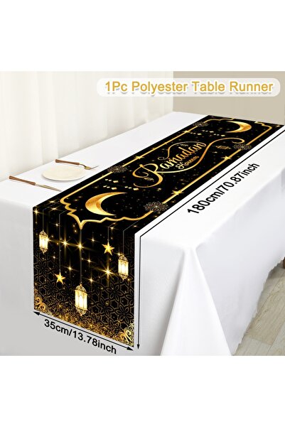 Choice ٣٥٨ مفرش طاولة عيد مبارك، أغطية طاولات رمضانية، زينة رمضان كريم للمنزل...