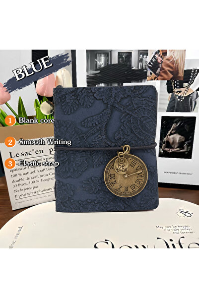 Choice blank-blue Mini notebook Traveler's manual Retro Leather style book Ap...