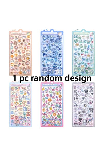 Choice ملصق ثلاثي الأبعاد بتصميم عشوائي واحد، على شكل حيوانات أليفة مرحة وحلو...