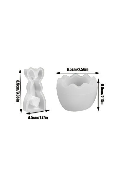 Choice 2pcs 167 2pcs/Set Heart Rabbit & Egg Shell Silicone Mold - Irregular S...