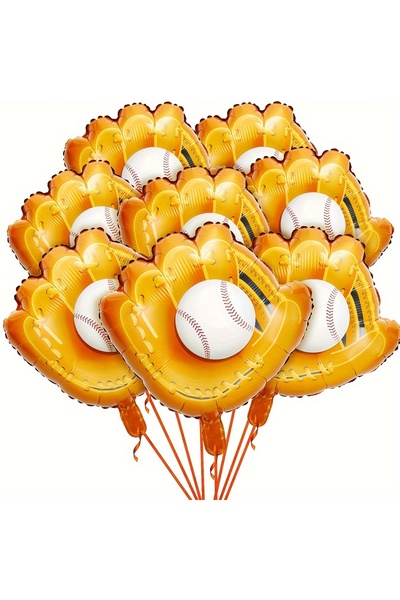 Choice Other 8 Pieces 8-Pack Baseball Glove Balloons, Baseball Glove Foil Bal...