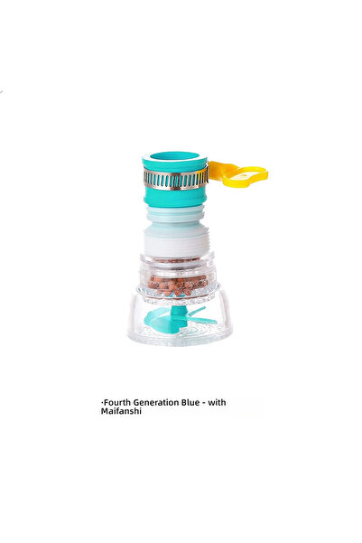 Choice صنبور مطبخ أزرق عالمي قابل للدوران 360 درجة، مزود بفوهة دوارة لتوفير ا...