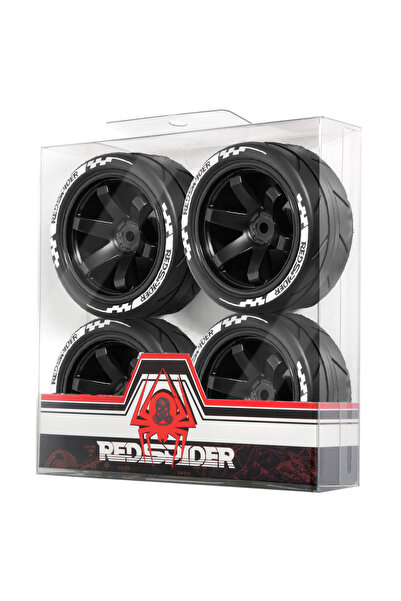 Choice عجلات سباق سوداء RS441 بمقياس 1/10، إطارات بلاستيكية، جنوط عجلات، محور...