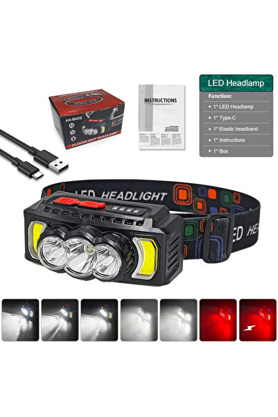 Choice مصباح رأس واحد بقوة 200000 لومن، مصباح يدوي فائق القوة، مصباح LED محمو...