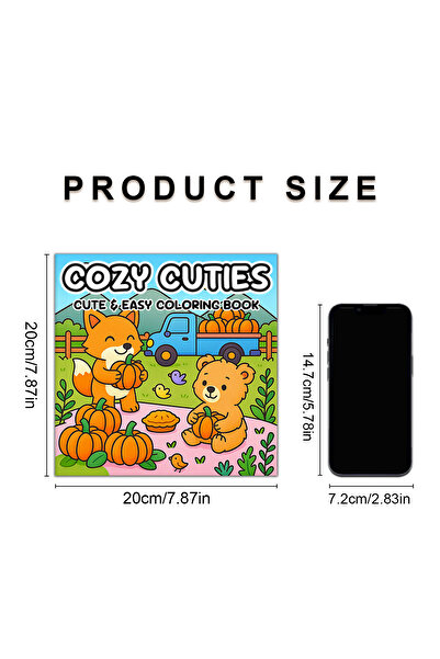 Choice كتاب تلوين "كوزي كيوتيز" (24 صفحة، 20×20 سم) للكبار لتخفيف التوتر، هدي...