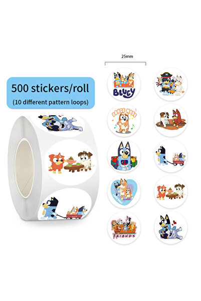 Choice لفة واحدة، 500 قطعة/لفة، ملصقات كرتونية جديدة لعائلة بلووي أنيما، يمكن...
