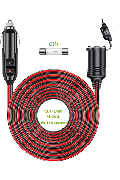 Choice7 EC-13.1FT-16AWG Durable Super Car Charging Power Cord Cigarette Light...