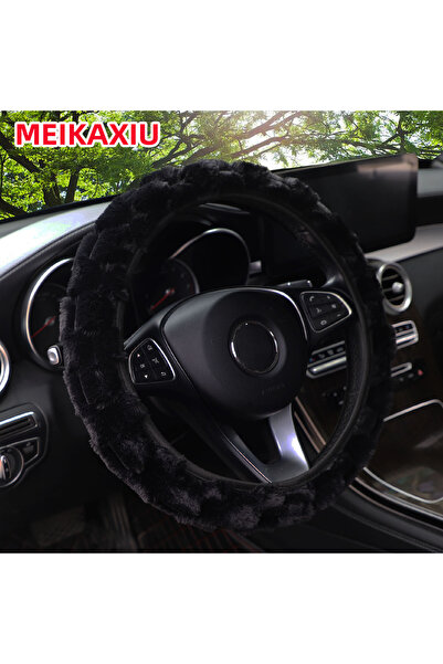 Choice غطاء عجلة قيادة داخلي للسيارة مصنوع من فرو أرنب صناعي ثلاثي الأبعاد أس...
