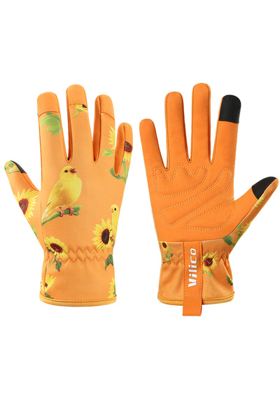 choice2 قفازات بستنة برتقالية اللون للنساء، مقاس M A0148، مصنوعة من الجلد الم...