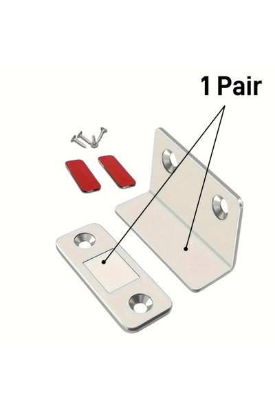 Choice1 silvery-1set Magnetic Door Closer Strong Door Closer Magnetic Catch L...