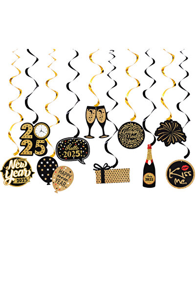 Choice 10pcs set 1Set New Year Eve Party Decoration Spiral Hanging Banner Bla...