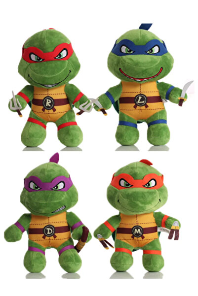 Choice 4 قطع من دمى سلاحف النينجا القطيفة، بطول 25 سم، مستوحاة من ألعاب الأنم...