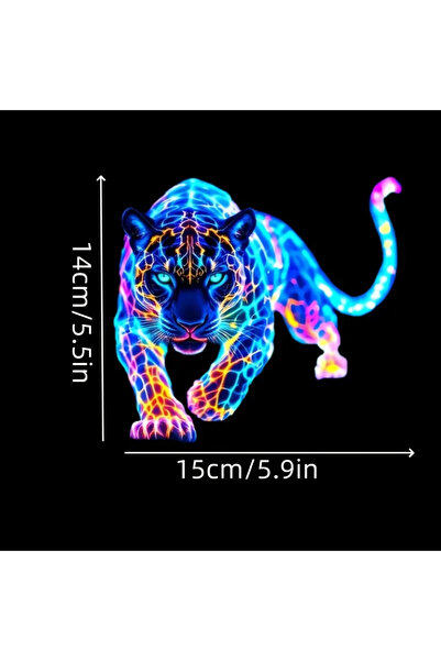 Choice ملصقات دراجة نارية بنقشة جلد النمر النيونية النابضة بالحياة، مقاومة لل...