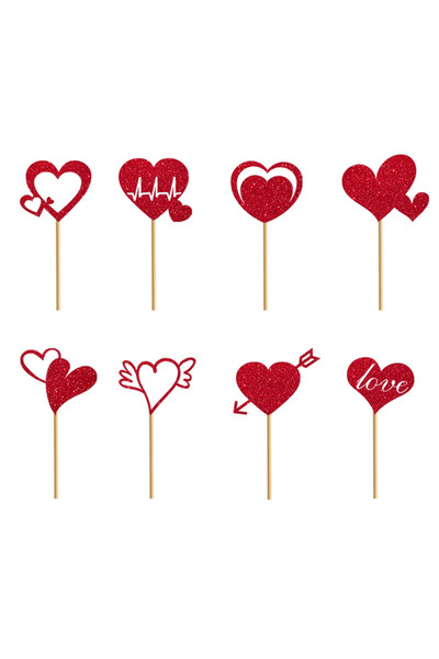 Choice ٢٤ قطعة لتزيين الكيك، ٢٤ قطعة لتزيين الكيك على شكل قلب الحب، مناسبة لأ...