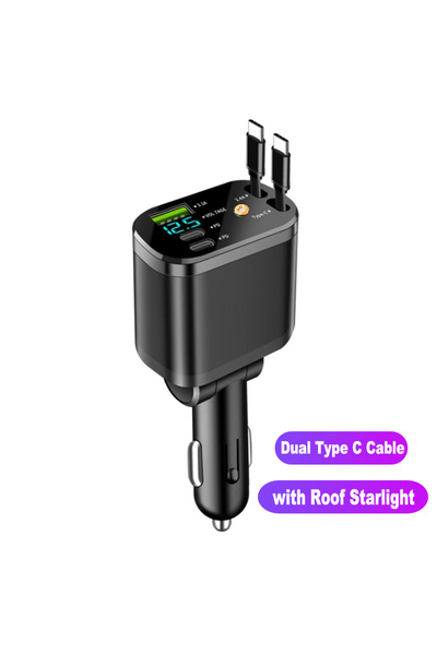 Choice3 2C with Starlight NEW Upgraded Retractable Car Charger 5 in 1, 69W Fa...