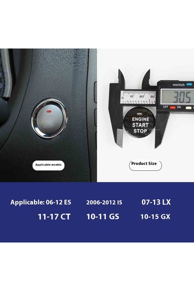 Choice غطاء زر تشغيل السيارة من ألياف الكربون لسيارات لكزس (نمط BS) - ينطبق ع...