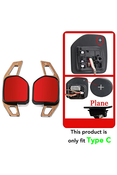 choice2 For Type C Brown Carbon Fiber Print Steering Wheel ABS Paddle Shift F...