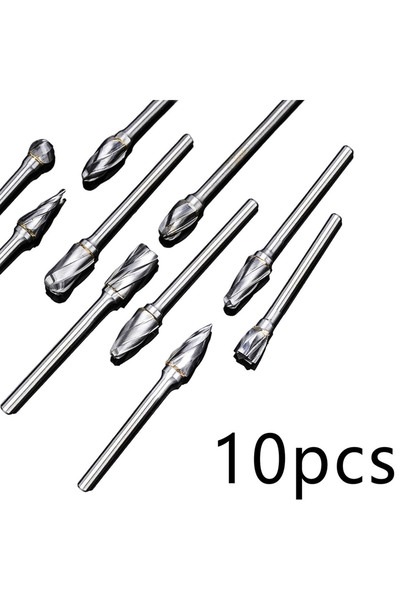Choice Round 5mm 50mm Silver 10pcs Tungsten Carbide Rotary Burr set ,Single l...