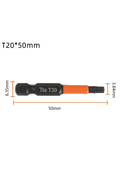 Choice4 T20 50mm Alloy-Steel Screwdriver Bit 1/4 Inch Hex Head Drill Bit Magn...