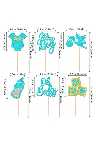 Choice 12pcs A 12pcs Baby Shower Cupcake Toppers, Boy Gender Reveal Party Sup...