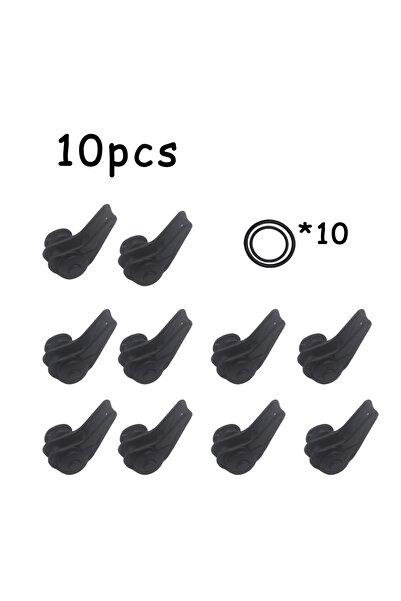 Choice خطافات صيد سوداء مكونة من 10 قطع مع مثبت أمان، طعم بلاستيكي وحلقتين لق...