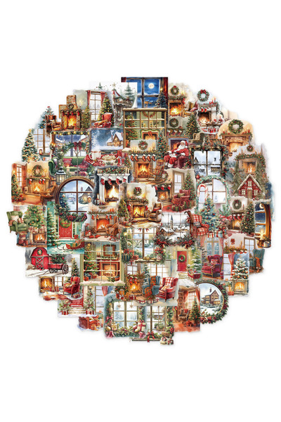 Choice 50 قطعة من ملصقات عيد الميلاد المائية المرحة، مناسبة لتزيين المدفأة، و...