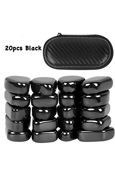 Choice ٢٠ قطعة من أحجار الشطرنج المغناطيسية السوداء، كرات مغناطيسية مضادة للت...