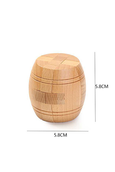 Choice YuanMU 5.8CM Classic Barrel Puzzle Wooden Interlocking Assembly 3D Bra...