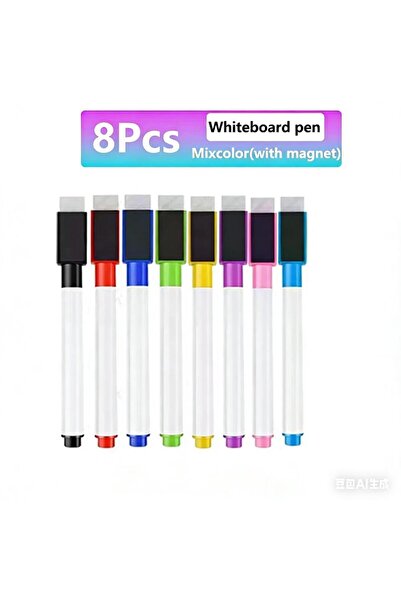 Choice مجموعة متنوعة من 8 أقلام سبورة بيضاء صغيرة الحجم غير مغناطيسية - 8 ألو...