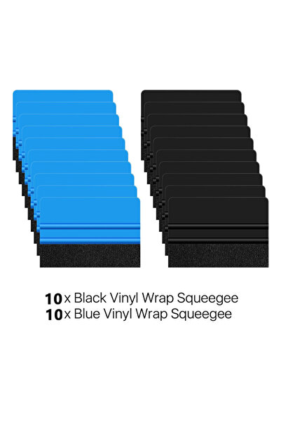 Choice6 10Blue with 10Black Vinyl Squeegee Tool 4 Inch Car Sticker Carbon Fil...