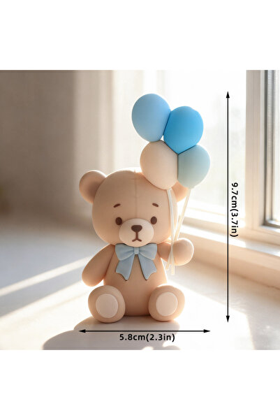 Choice30 زينة كعكة على شكل دمية دب بالون أزرق كرتوني، مناسبة لأعياد ميلاد الأ...
