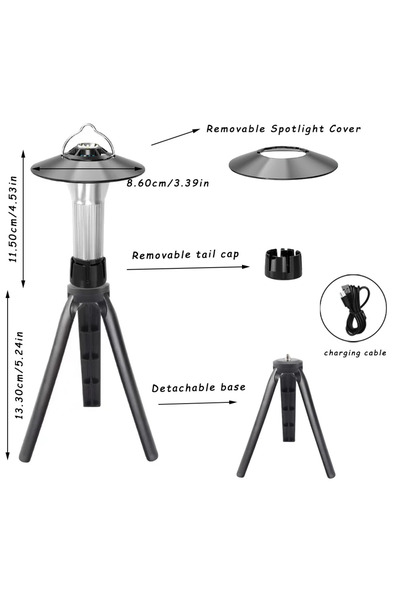 Choice حامل مصباح تخييم محمول وقابل للطي - 2 في 1 علاقة فانوس وحامل طاولة للا...