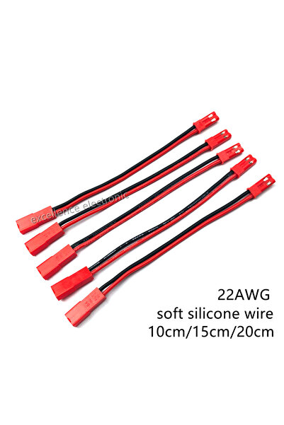 Choice 10cm 5Pcs RC 10/15/20cm JST Male Female Connector Plug Extension Wire ...
