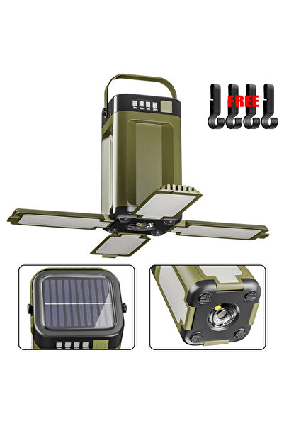 XIWANGFIRE مصباح LED يعمل بالطاقة الشمسية قابل لإعادة الشحن من النوع C، مزود ...