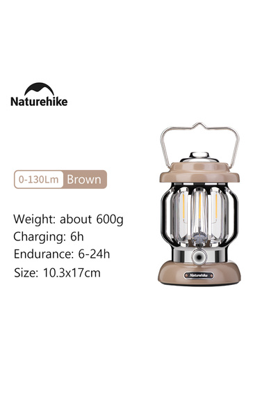 Naturehike Brown 2025 New Ambient Camping Lantern Waterproof Hanging High Edu...