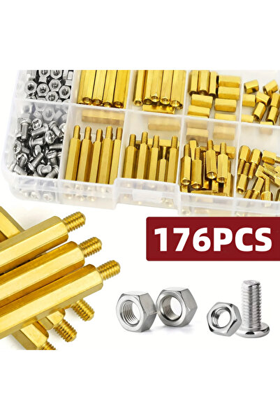 Choice 176pcs M3 Hex Screws & Standoffs Kit Brass Motherboard Spacers for Lap...