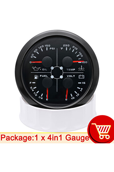 Choice3 black AD 85MM Fuel Pressure Measurement 4 In 1 Multifunction Gauge Oi...
