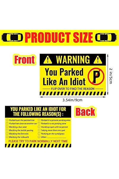 Choice ٥٠ بطاقة "موقف سيارات سيء" - عرض خاص! ٥٠ بطاقة "وقفت سيارتك كالأحمق" -...