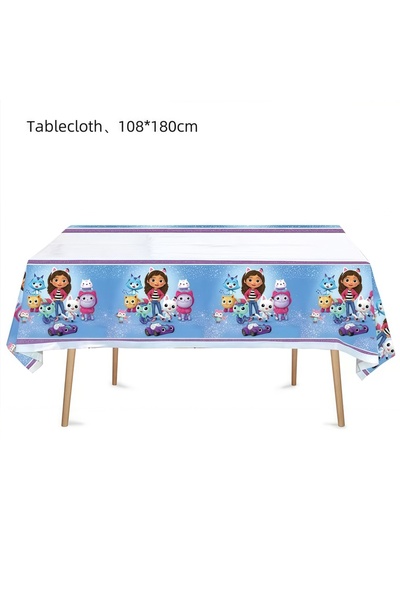 Choice 1pcs tablecloth-C Gabby Dollhouse Cats Birthday Party Tablecloth Suppl...