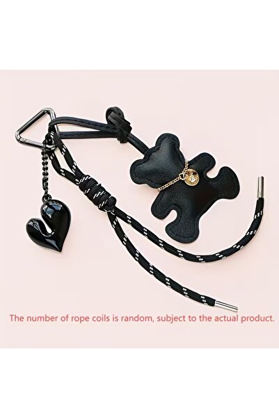 Choice black Cute Bear Keychain with Elastic Closure - Brown/Black Bag/Car Ke...