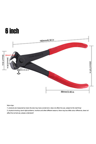 Choice 6 inch Nail Puller Cutting Pliers Carpenter Pincers Staple Puller End ...