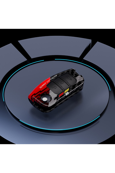 Choice غطاء كربوني أحمر لمفتاح سيارة فورد فوكس 2 MK2 فييستا مونديو فالكون تير...