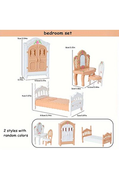 Choice أثاث بيت الدمى المصغر لغرفة النوم، المطبخ، غرفة المعيشة، غرفة النوم، ا...