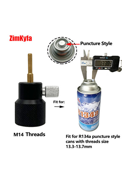 Choice إبرة جديدة لثقب علبة غاز التبريد R134a مقاس 13.3 مم، محول حلمة إعادة ت...