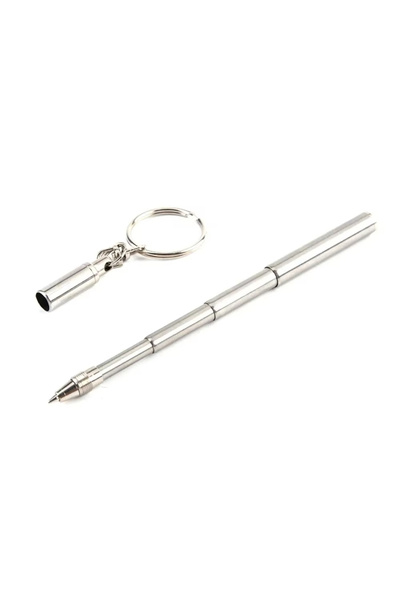 Choice WHITE 6.3cm Portable Tool Pen Ballpoint Pen Creative Metal Keychain St...
